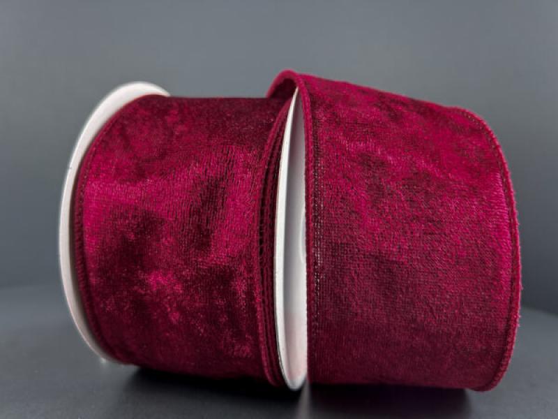 Burgundy Lush Velvet 2.5" 10 Yards