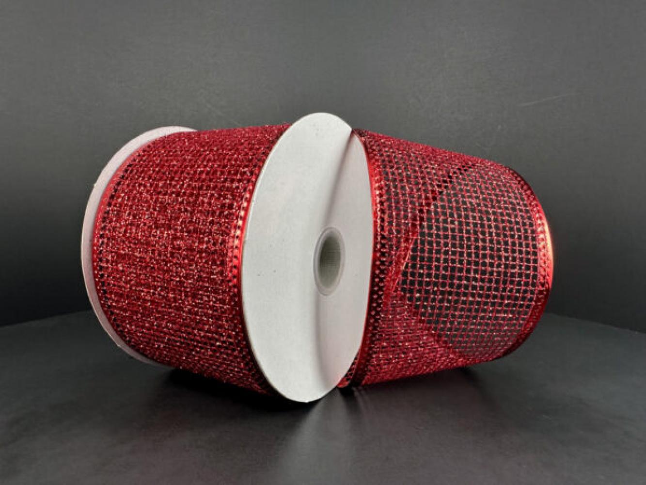 Red Glitter Net 2.5" 10 Yards