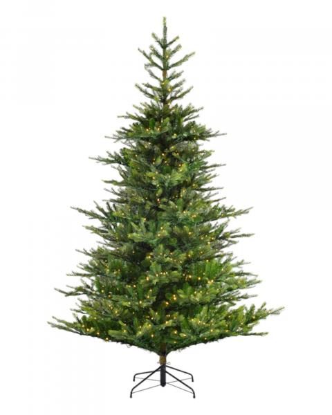 9' Grandis Fir tree with 6000 warm white micro LED lights with 8-function