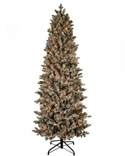 7.5' 18-function Starry Light Flocked Noble Pole Fir tree with 750 color