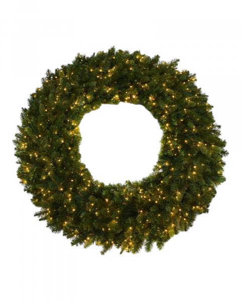 48" Bristol Pine Wreath with Warm White Lights