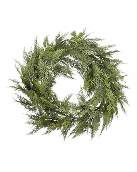 22" Wreath Deluxe Cedar, Unlit