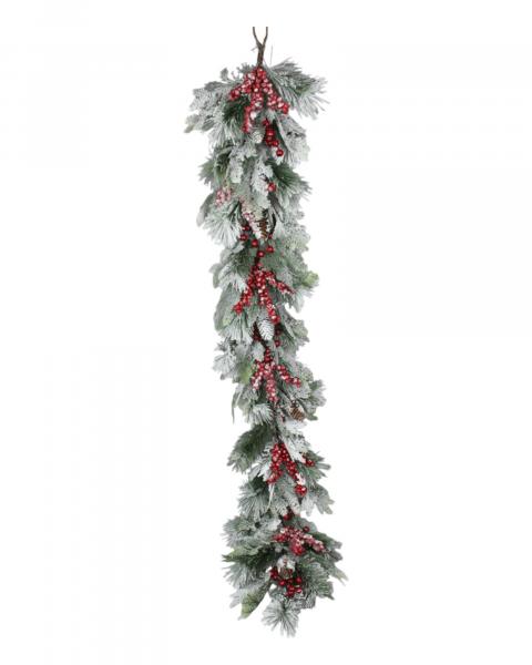 Snow Berry Pine Garland 5'