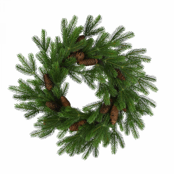 Pine Twig Cones Wreath 24"