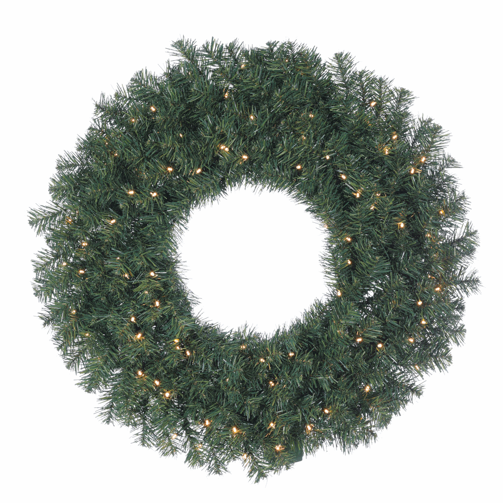 30" Norway Pine Wreath with 100 Warm-White LED Lights