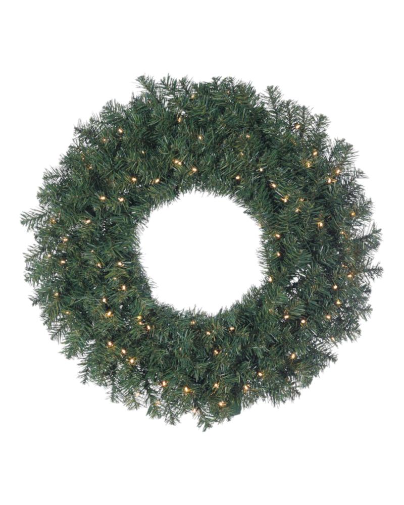 30" Norway Pine Wreath with Clear Lights