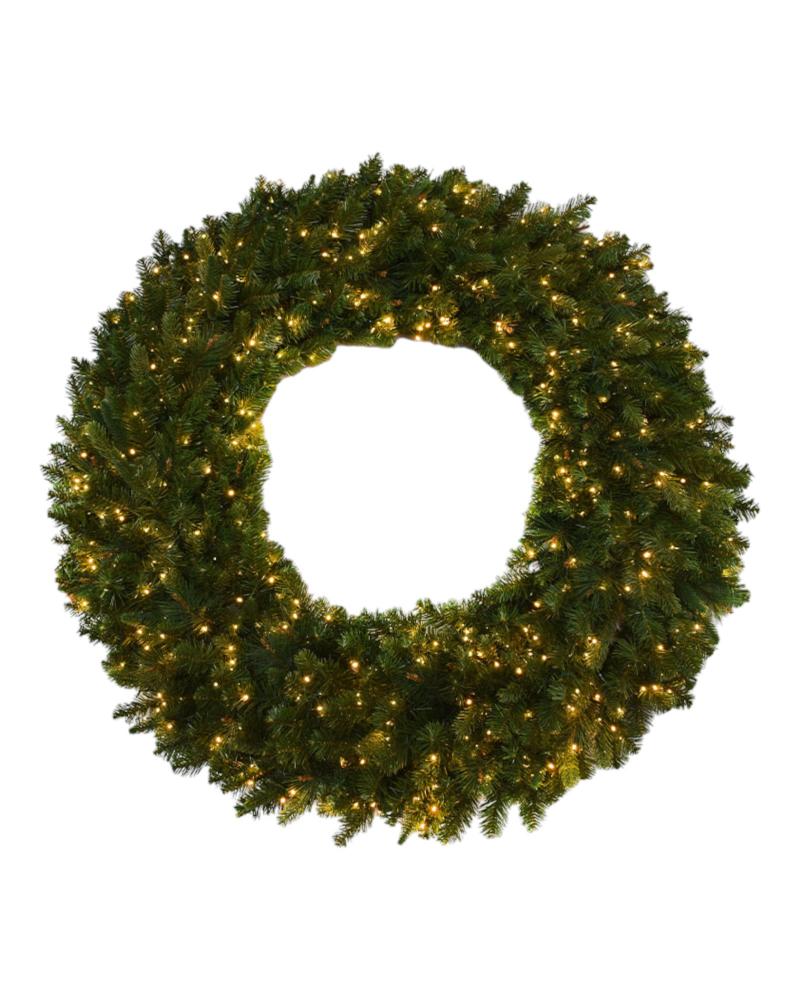 48" Bristol Pine Wreath with Warm White Lights