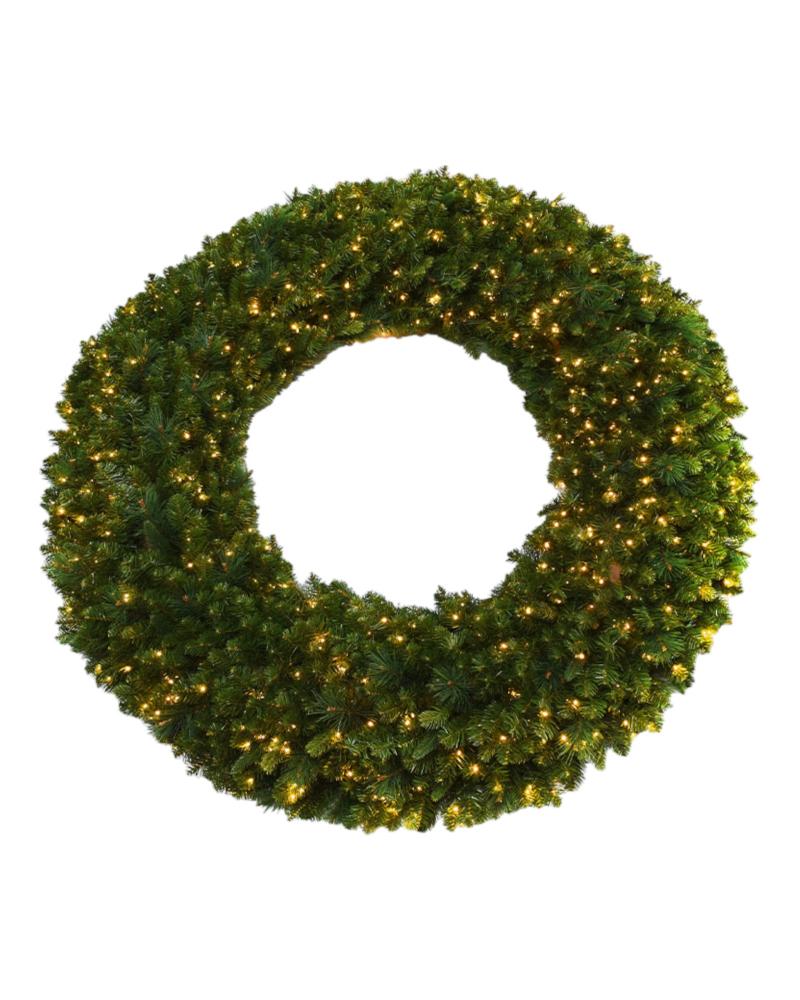 60" Bristol Pine Wreath with Warm White Lights