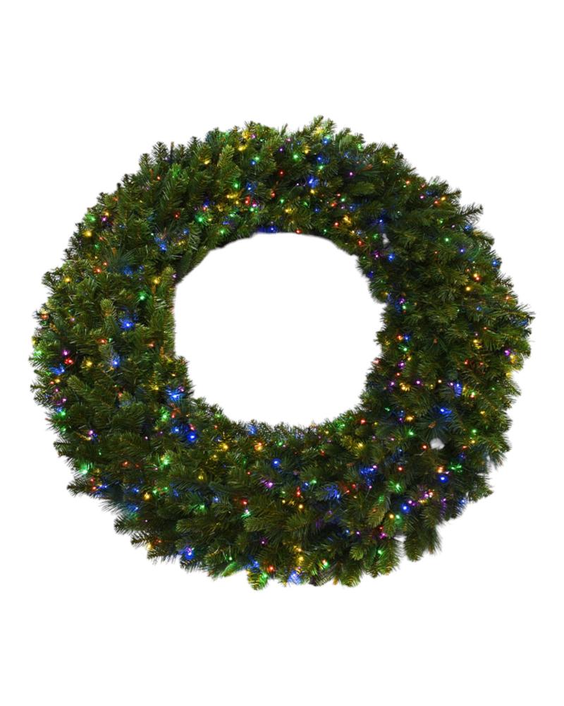 48" Bristol Pine Wreath With Multi Lights