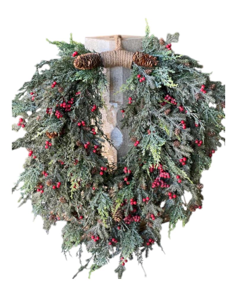 28" Hanging Berry Wreath