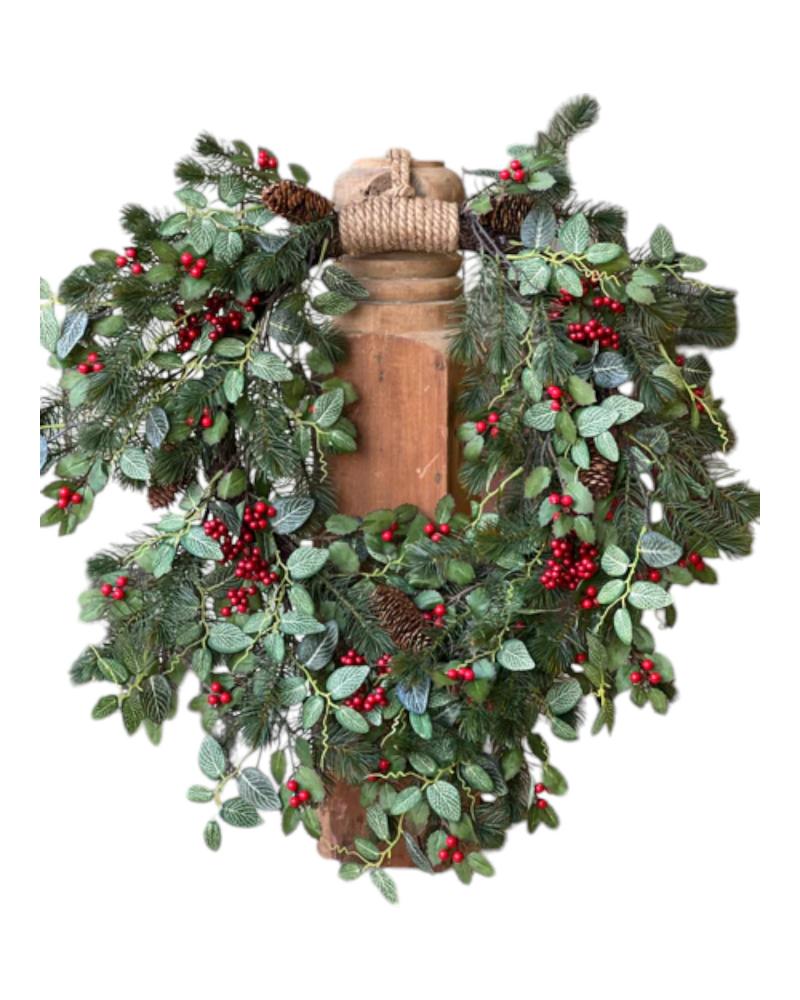 22" Elmsley Pine Berry Wreath