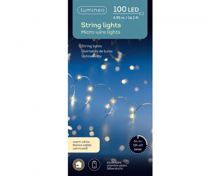 100 Lights Micro LED Warm White Battery Operated