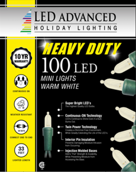 100 Lights Heavy Duty Italian Mini LED Warm White