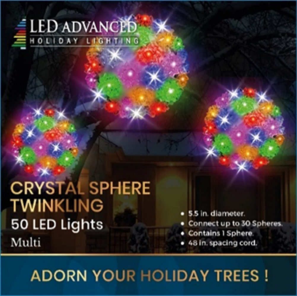 5.5" Crystal Sphere with Multi LED Lights