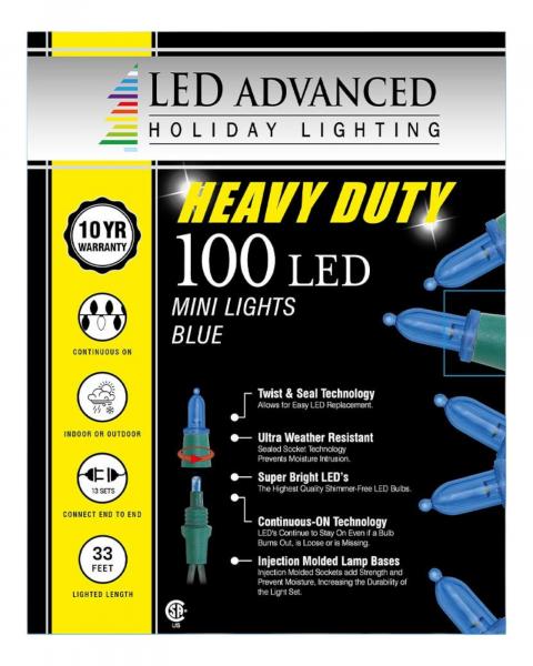 100 Lights Heavy Duty Italian Mini LED Blue