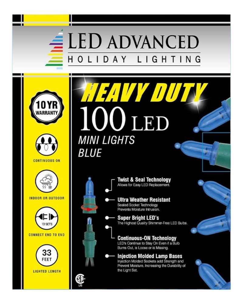 100 Lights Heavy Duty Italian Mini LED Blue