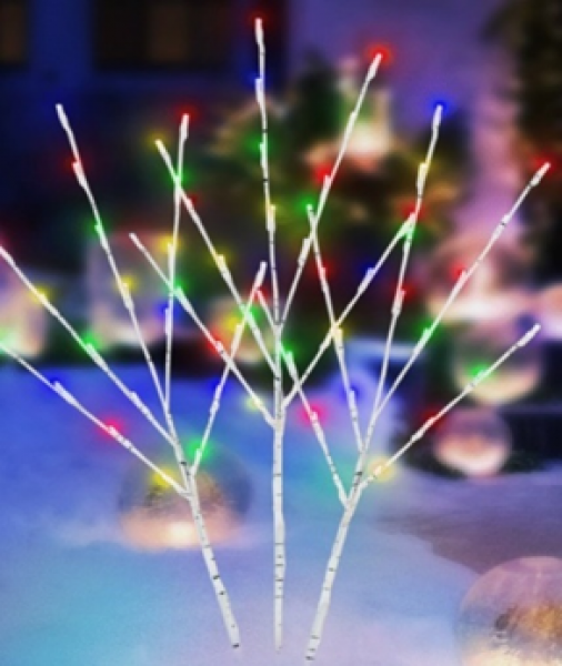 Birch Twig Branch 30" 3 Pack With Multi LED Lights