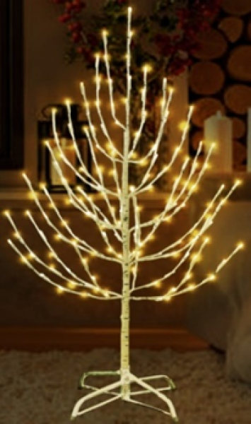 Birch Twig Tree 4' With Warm White LED Lights