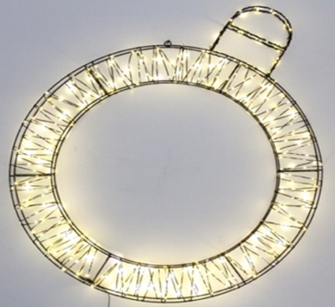 2d Ornament 30" With 130  Led Twinkling Ww Lights