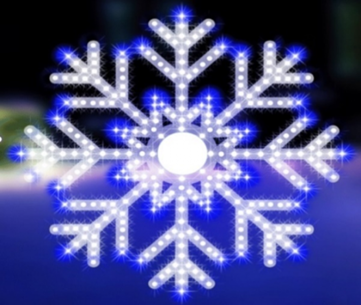 Vibrant Snowflake 16" With 320 Blue & White LED Lights