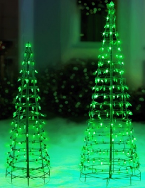 Cone Tree 4' With Green LED Lights