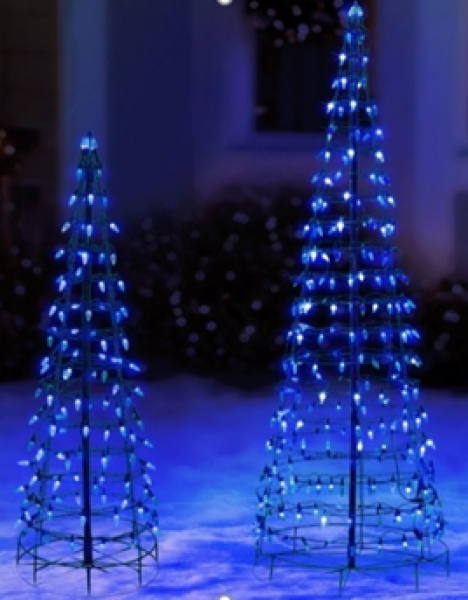 Cone Tree 6' With Blue LED Lights