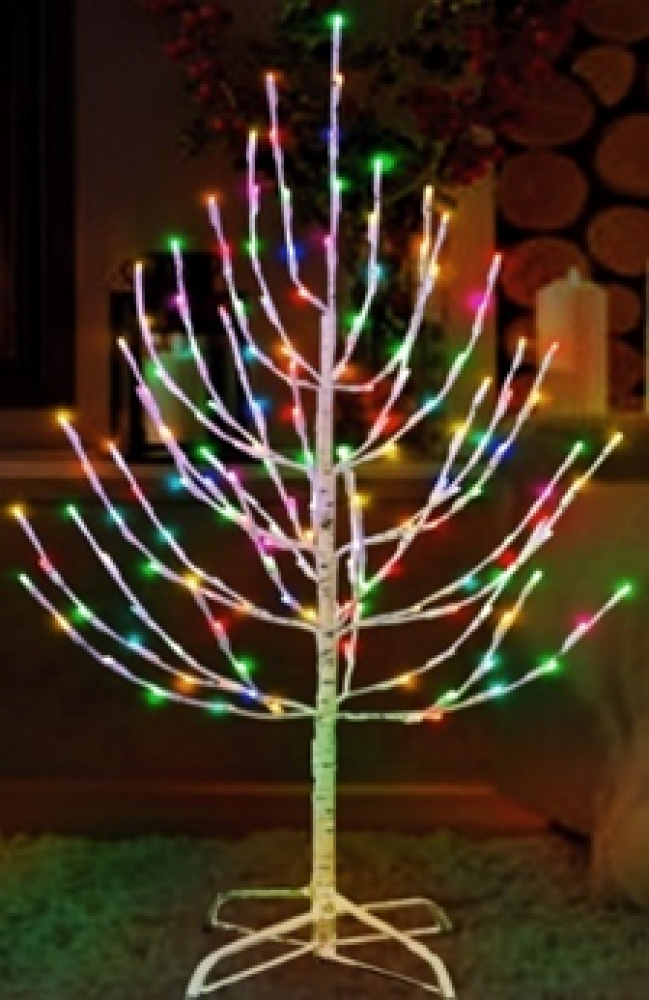 Birch Twig Tree 4' With Multi LED Lights