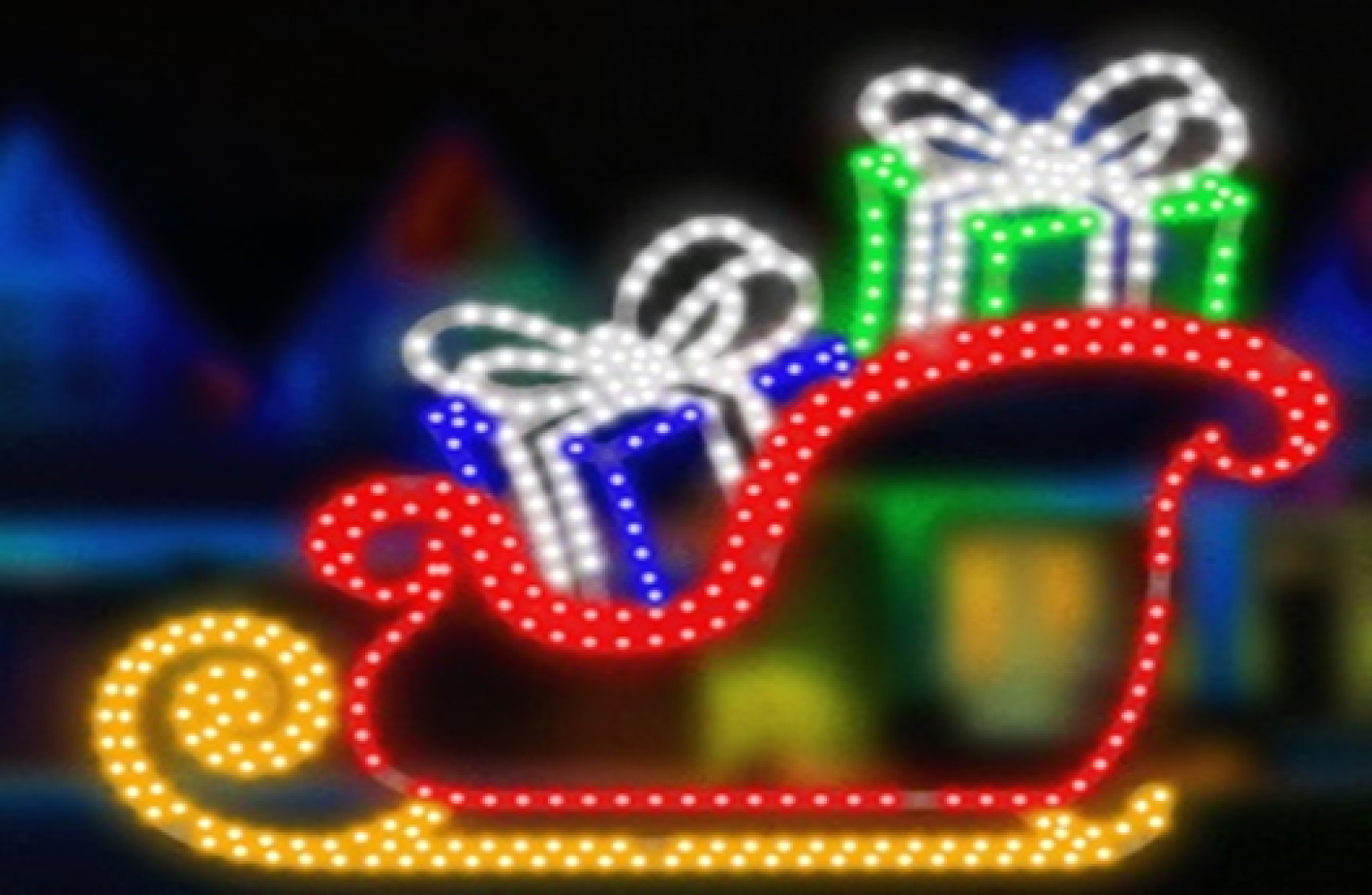 Vibrant Sleigh With Present 24" with 460 hi-intensity LED lights