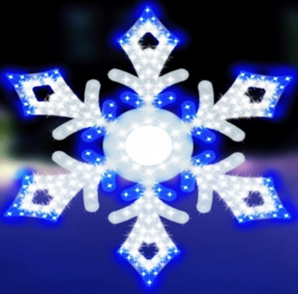 Vibrant Snowflake 16" Blue & Wht