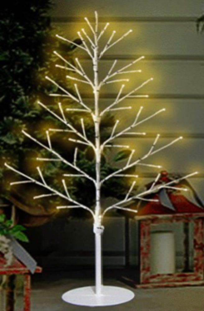 Birch Wall Tree 2 Feet With 62 Twinkling Ww Lights