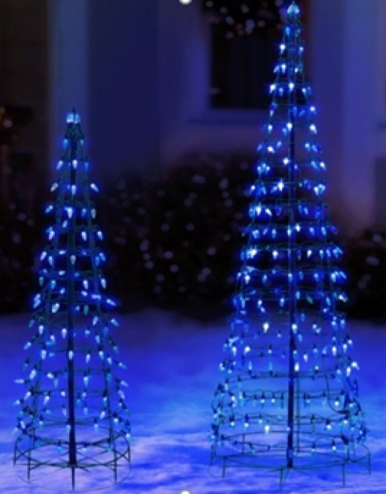 Cone Tree 6' With Blue LED Lights