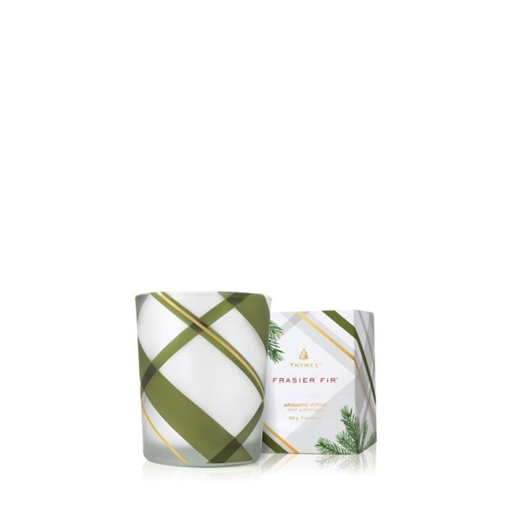 Frasier Fir Votive Candle Plaid