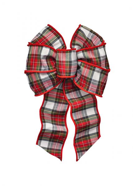 Bow Maltese Plaid 7 Loops 8.5x14 Inches