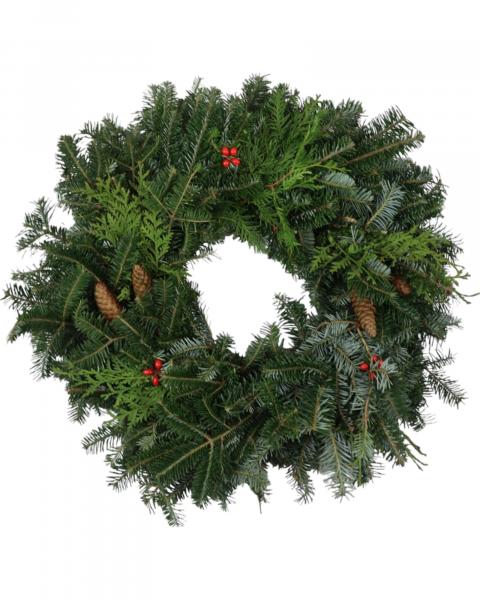 Wreath Dec Fraser Fir/cedar 10"