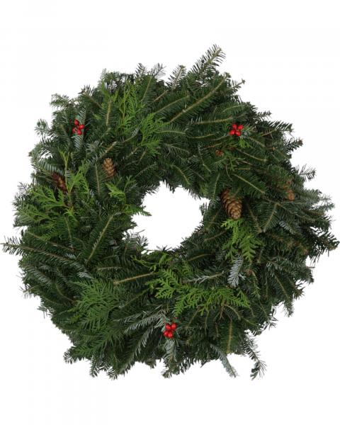 Wreath Dec Fraser Fir/cedar 12"