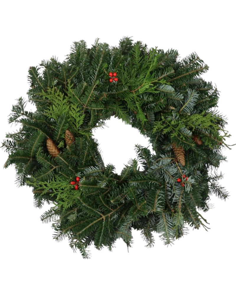 Wreath Dec Fraser Fir/cedar 10"