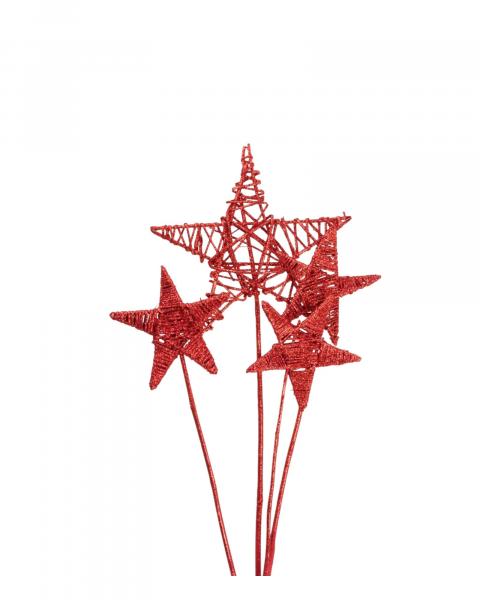 Lata Stars Mixed Pkg Red Glitter