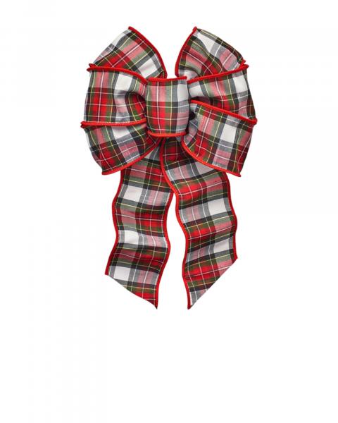 Bow Maltese Plaid 7 Loops 8.5x14 Inches