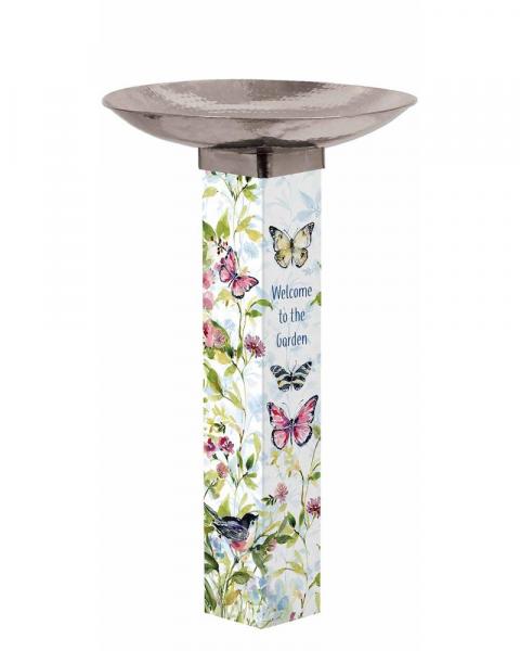 Birdbath Garden Song With Stainless Bowl