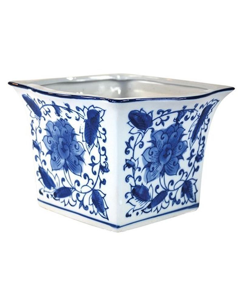 Bc Floral Square 7.25" Blue/wh