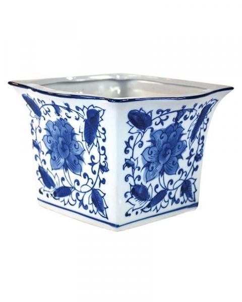 Bc Floral Square 7.25" Blue/wh
