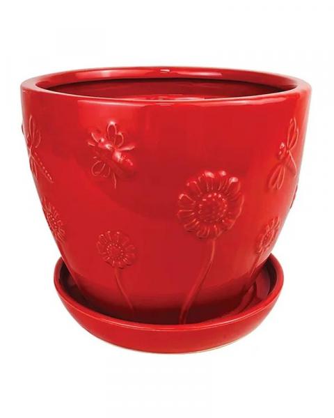 Bc Whimsical Planter 6.75" Red