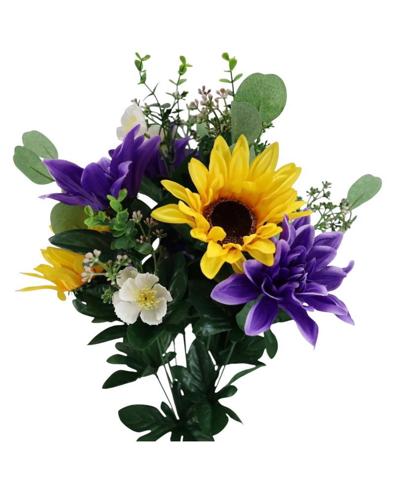 Sunflower Dahlia Bush 21" Purple/Yellow
