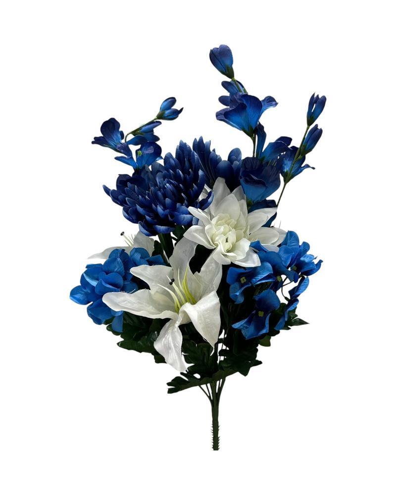 Mum Lily Hydrangea Bush 23" Blue/White