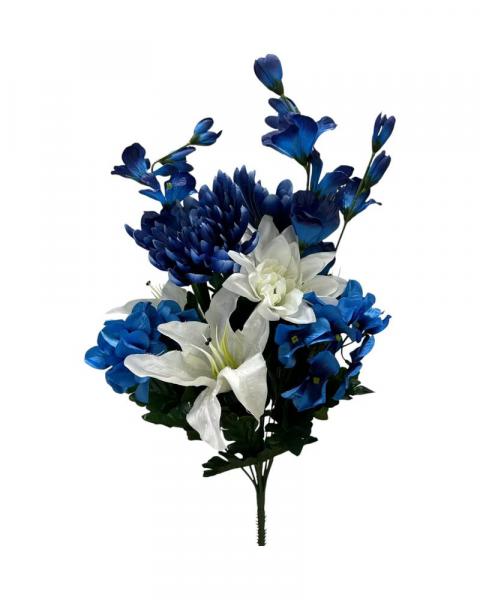 Mum Lily Hydrangea Bush 23" Blue/White