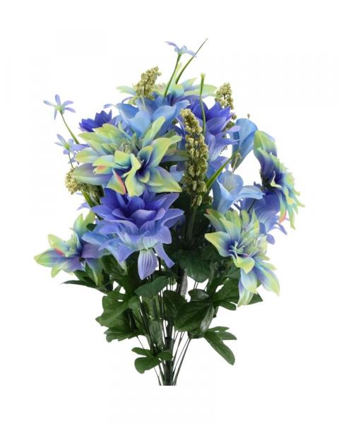 Peony Rose Lily Bush 25" Blue/Green
