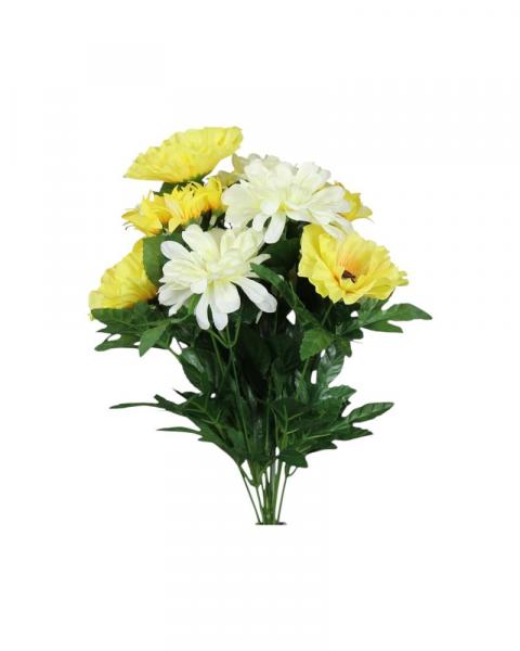 Poppy Zinnia Bush 12 Stems Yellow/Cream