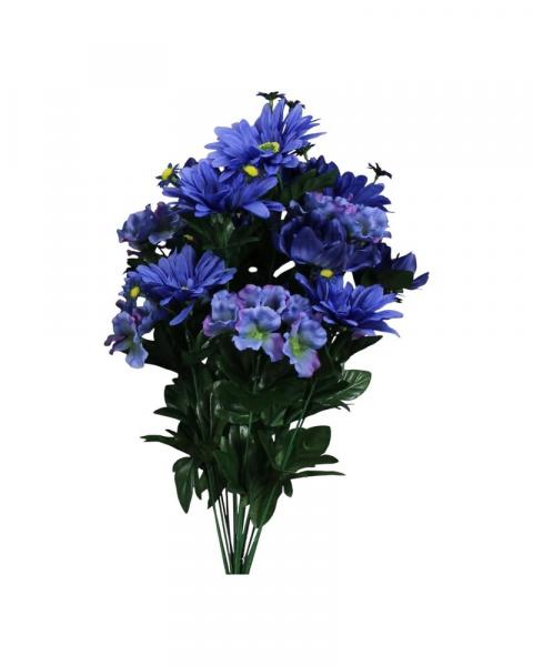 Gerbera Hydrangea Cosmos Bush 18 Stems Periwinkle