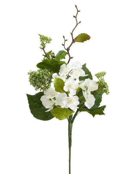 Hydrangea Snowball Pick 17" Wh