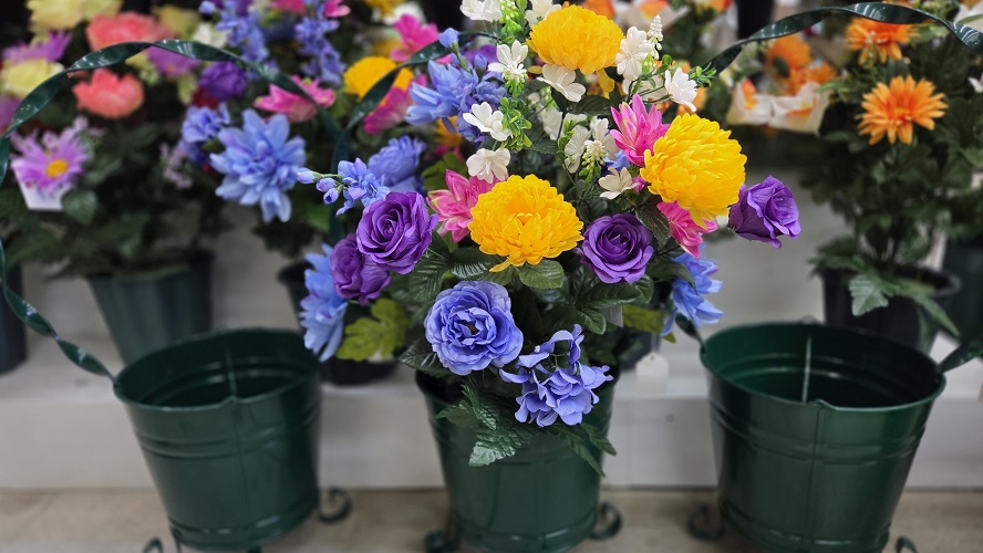 Faux Cemetery Arrangements